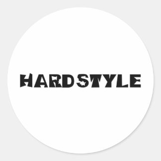 hardstyle text classic round sticker