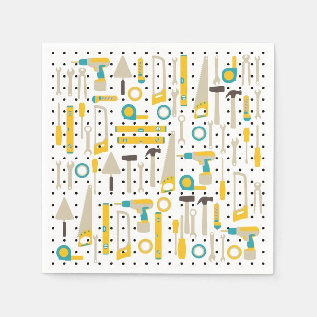 Hardware and Construction Tools Paper Napkins (Front)