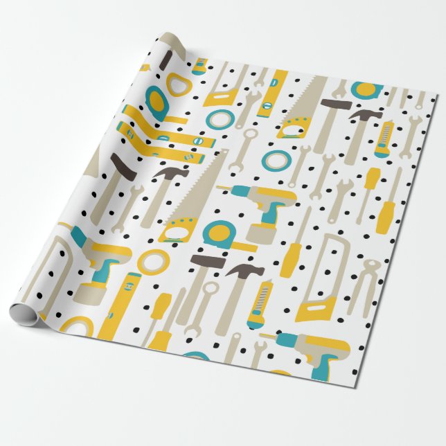 Hardware and Construction Tools Wrapping Paper (Unrolled)
