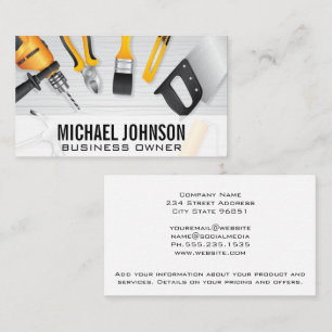 Hardware Building Tools   Handyman Carpenter Business Card
