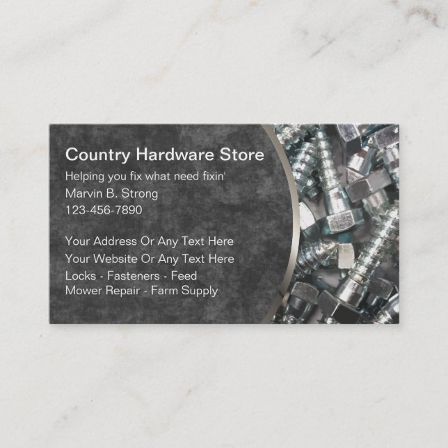 Hardware Store Business Cards (Front)