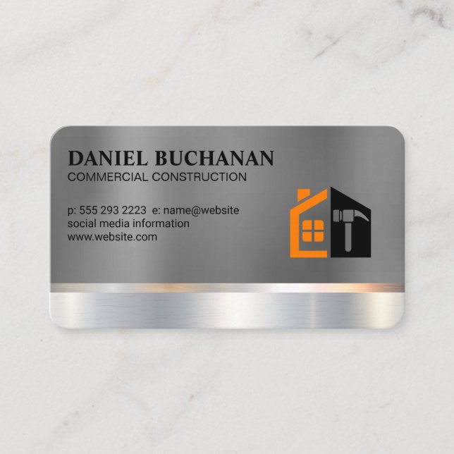 Hardware Tools | Hammer | Construction Business Card (Front)