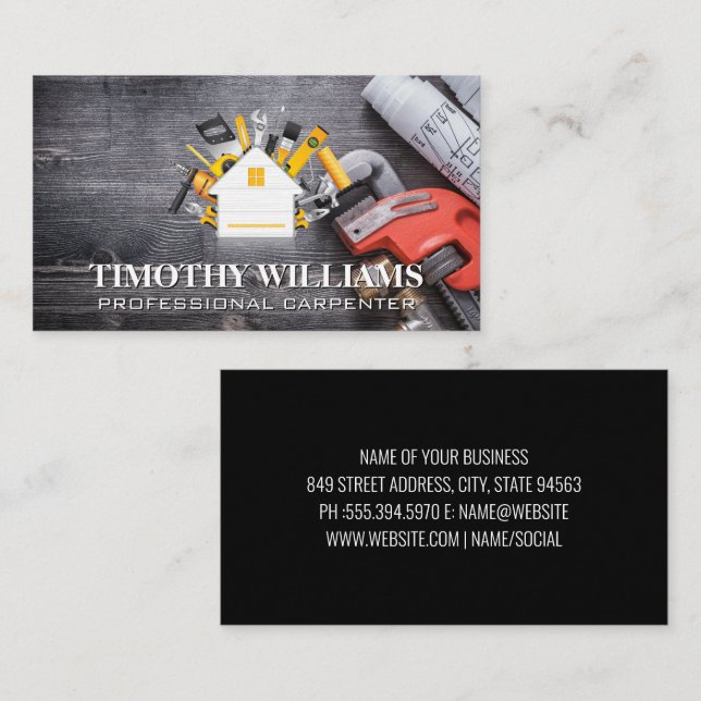 Hardware Tools | Home Icon | Blue Prints Business Card (Front/Back)