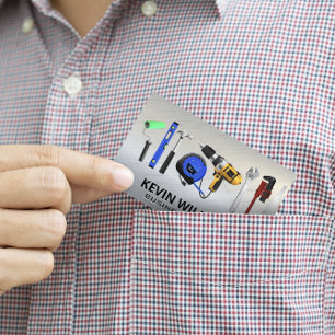 Hardware Tools   Metallic Background Business Card