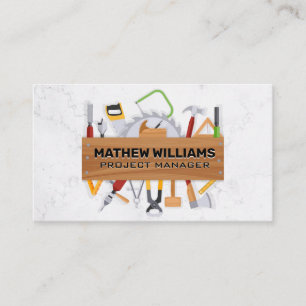 Hardware Tools Set Wood Marble Appointment Card