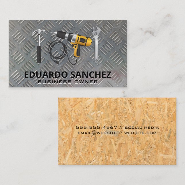 Hardware Tools | Steel | Pressed Wood Business Card (Front/Back)