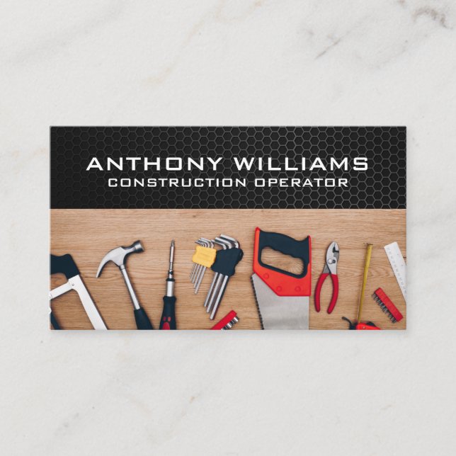 Hardware Tools | Wood | Carbon Fibre Business Card (Front)