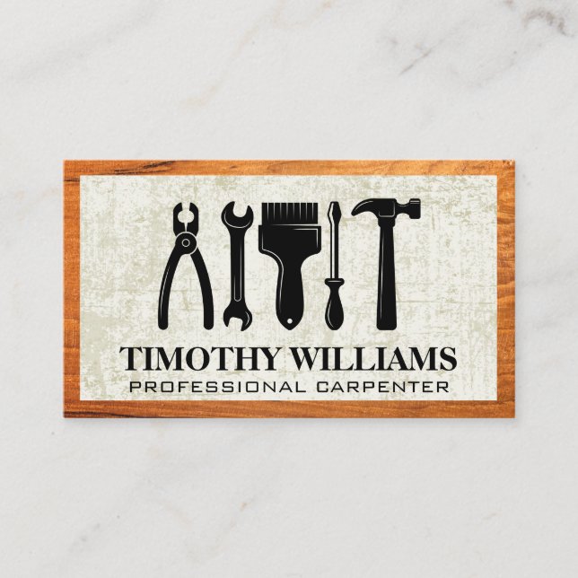 Hardware Tools | Wood Frame Business Card (Front)