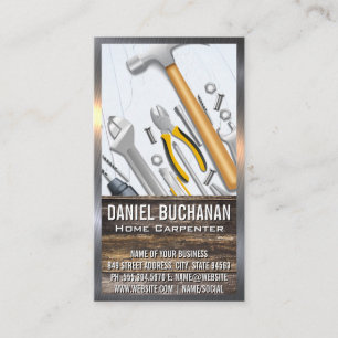 Hardware Tools Wood Metal Business Card