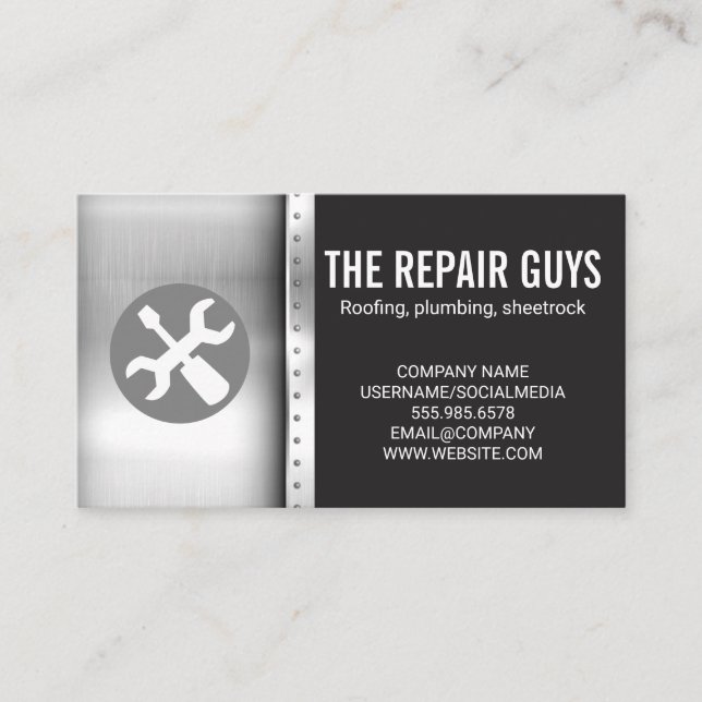 Hardware Tools | Wrench Screwdriver  Business Card (Front)