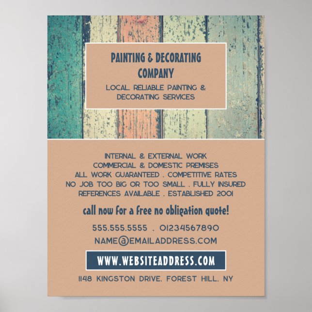 Hardwood Design, Painter & Decorator Poster (Front)