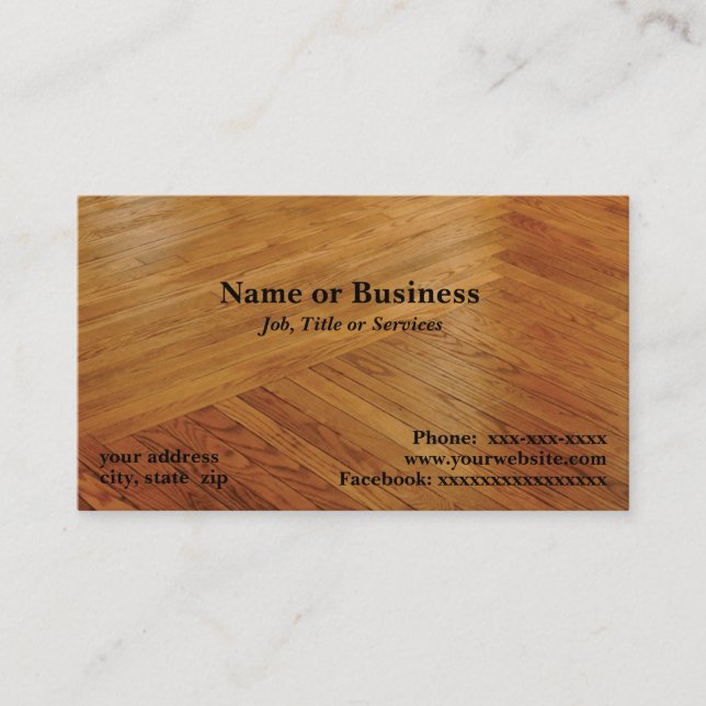 hardwood floor business card (Front)