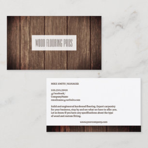 Hardwood Floors   Construction Carpentry Business Card
