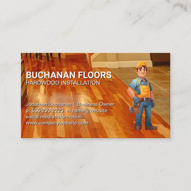 Hardwood Floors | Tiles | General Contractor Business Card (Front)