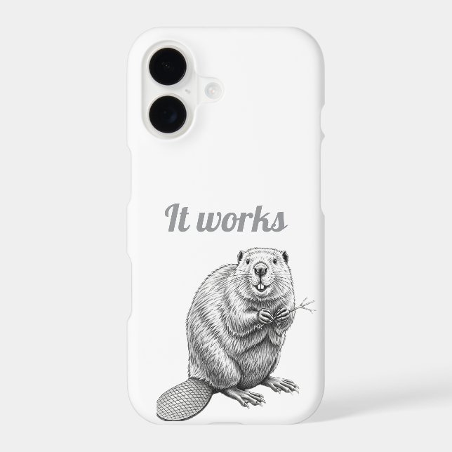 Hardworking Beaver Sketch Phone Case (Back)