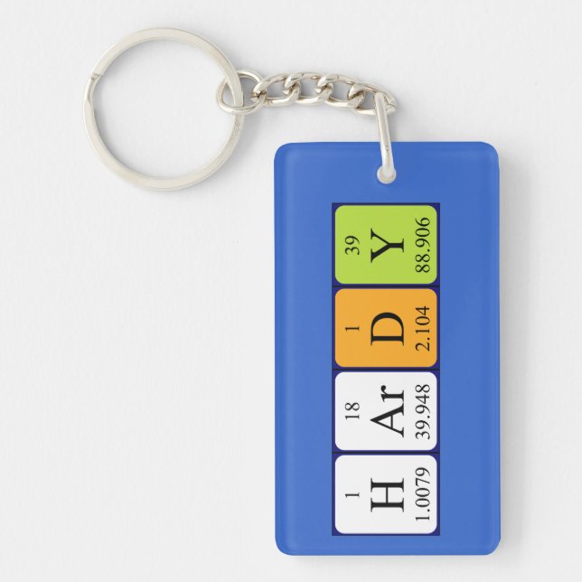 Hardy periodic table name keyring (Front)