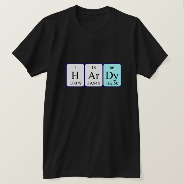 Hardy periodic table name shirt (Design Front)