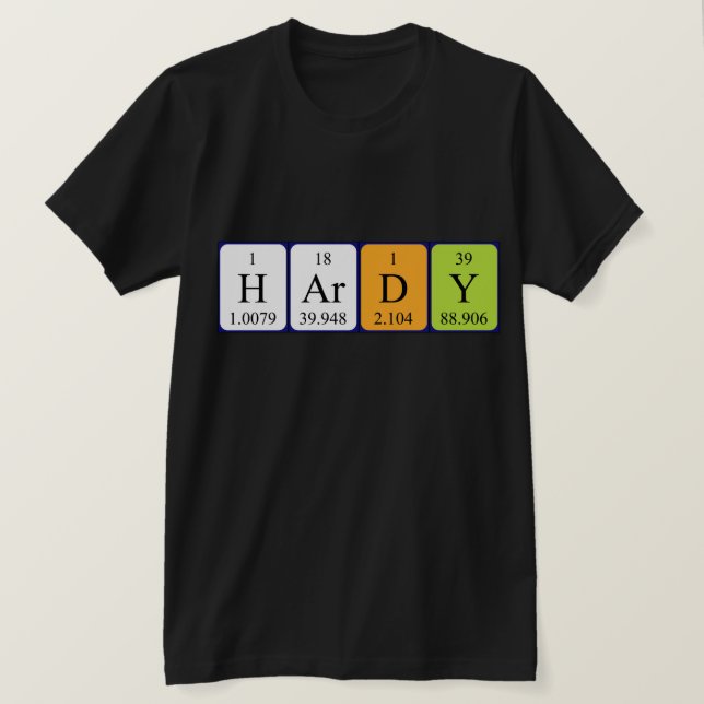 Hardy periodic table name shirt (Design Front)