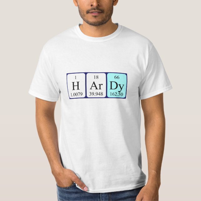 Hardy periodic table name shirt (Front)