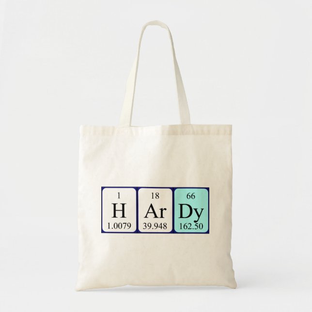 Hardy periodic table name tote bag (Front)