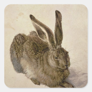 Hare, 1502 square sticker