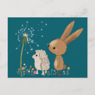 Hare and Hedgehog Postcard