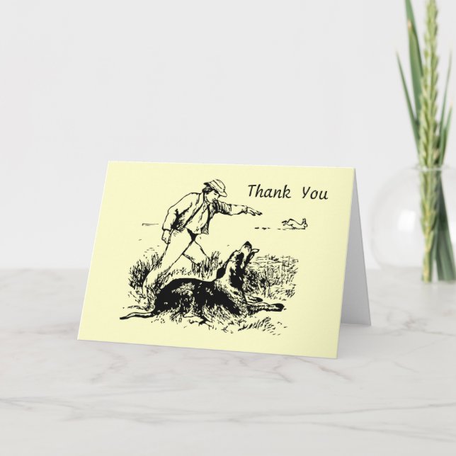 Hare and Hound Thank You Note Card (Front)
