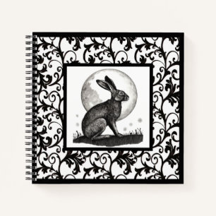 Hare and Moon Spiral Notebook