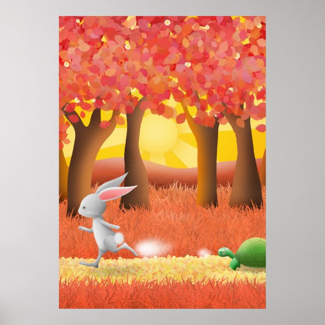 Hare and tortoise 1 - poster print (Front)