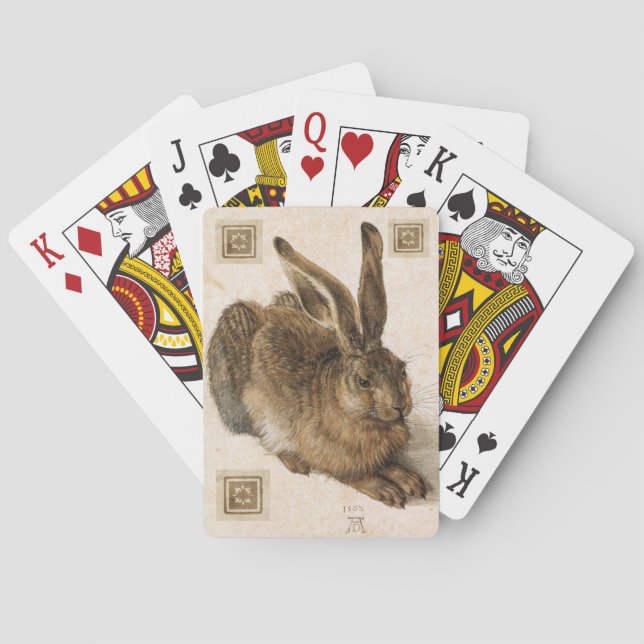 Hare by Albrecht Durer with Original Signature Playing Cards (Back)
