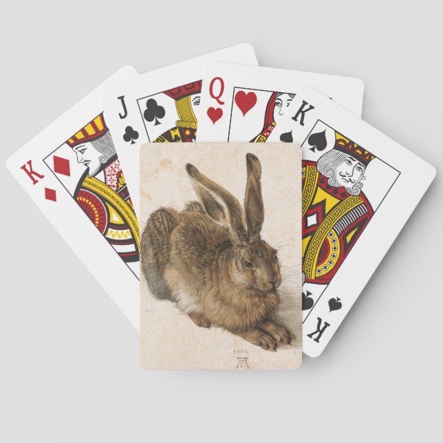 Hare by Albrecht Dürer with Original Signature Playing Cards (Back)