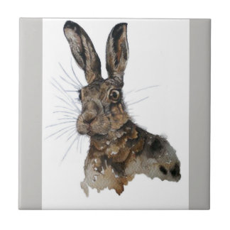 Hare ceramic photo tile