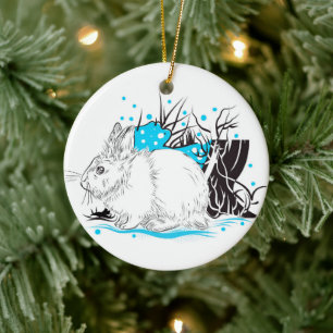 Hare Ceramic Tree Decoration