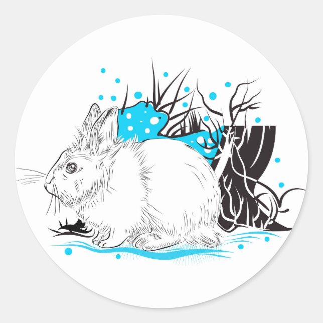 Hare Classic Round Sticker (Front)