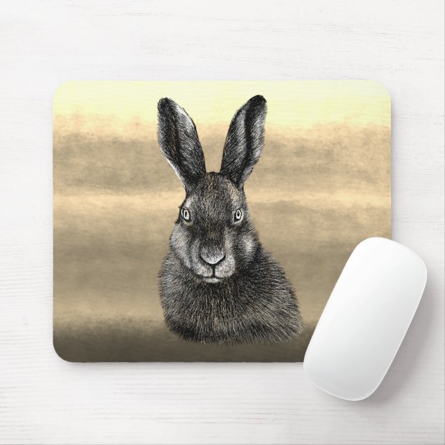 Hare drawing mouse pad (With Mouse)