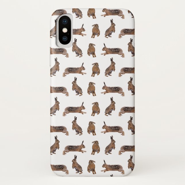 Hare Frenzy iPhone X Case (choose colour) (Back)
