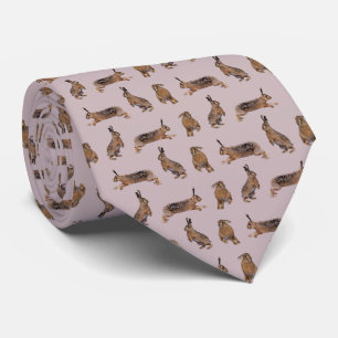 Hare Frenzy Tie Double Sided Print (Dusty Pink)