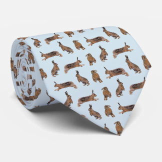 Hare Frenzy Tie Double Sided Print (Light Blue)
