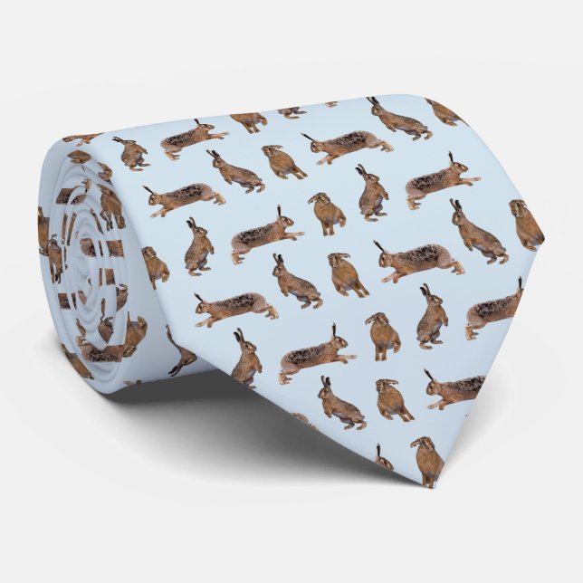Hare Frenzy Tie Double Sided Print (Light Blue) (Rolled)