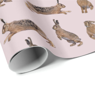 Hare Frenzy Wrapping Paper (Pink)