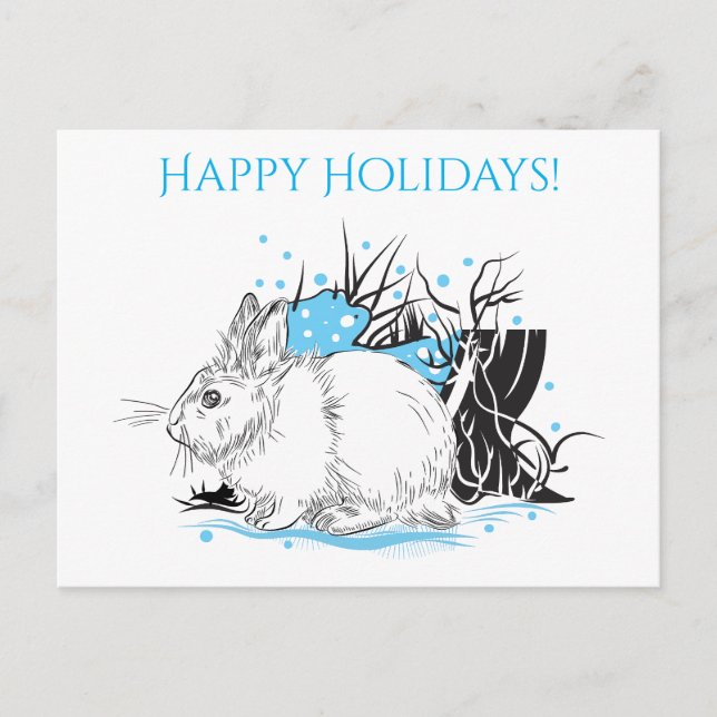 Hare Holiday Postcard (Front)