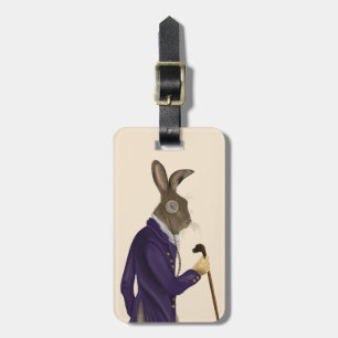 Hare In Purple Coat 2 Luggage Tag