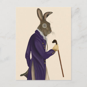 Hare In Purple Coat 2 Postcard