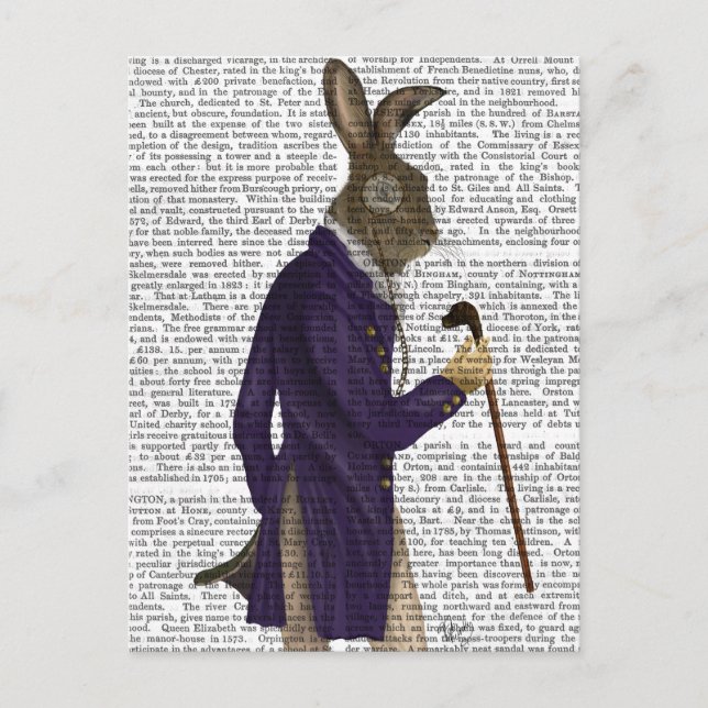 Hare In Purple Coat Postcard (Front)