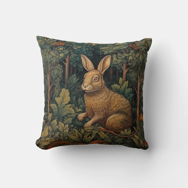 Hare In The Forest, William Morris, Cushion (Front)