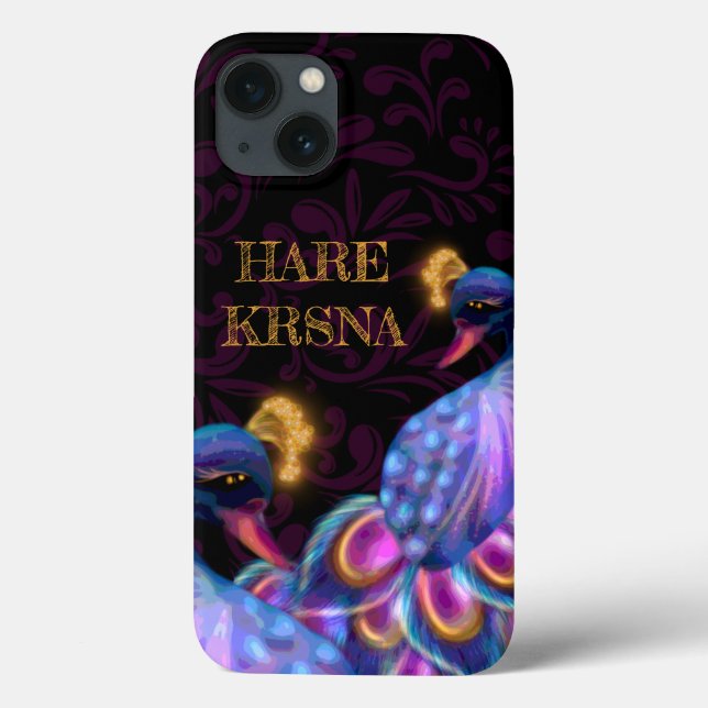Hare Krishna art - Divine beautiful peacock Case-Mate iPhone Case (Back)