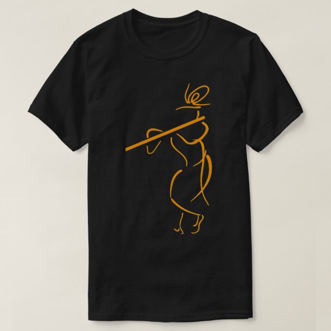 Hare Krishna Flute Art  Krishna Lover  T-Shirt (Design Front)