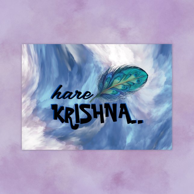 "Hare Krishna" Peacock Feather Hindu Poster (Creator Uploaded)