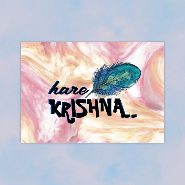 "Hare Krishna" Peacock Feather Hindu Poster (Creator Uploaded)