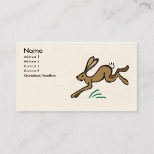 Hare leaping business card